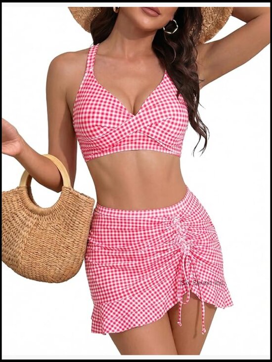 Other - High Waisted Bikini Set with Swim Skirt and Adjustable Straps